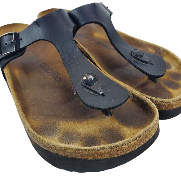 PAPILLIO BIRKENSTOCK Sandals GIZEH Womens Size 39 250 L8 Black Flip Flop Thong - Picture 4 of 9